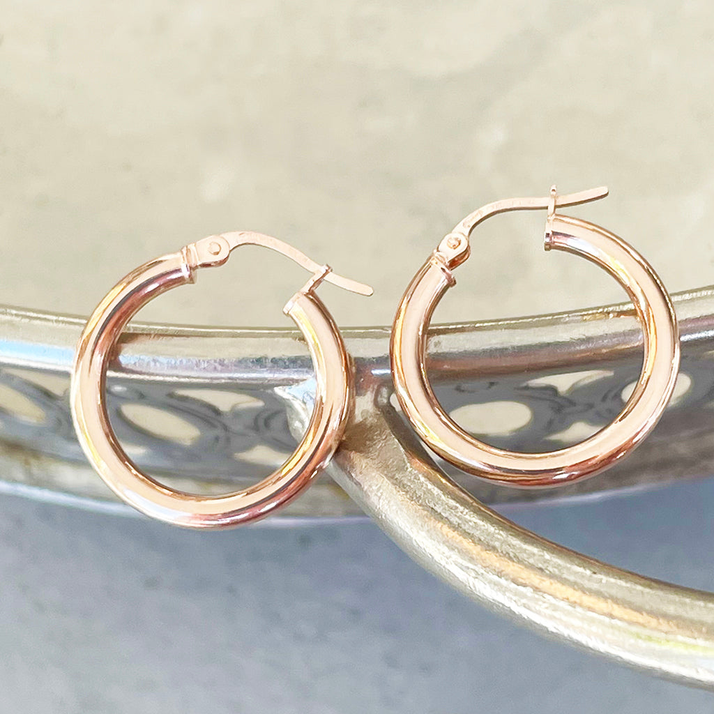 Rose Gold Tube 20mm Hoops