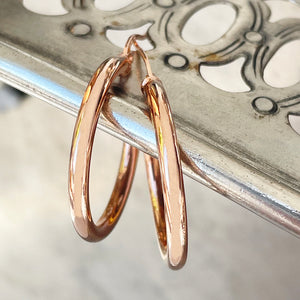 Rose Gold Tube 24mm Hoops