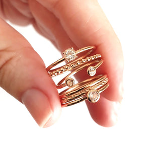 Rose Gold Raised Four Claw Morganite Stacking Ring