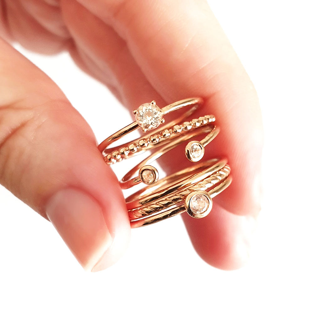 Rose Gold Rope Stacking Ring