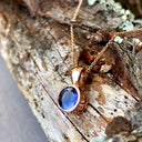 Round Bezel Set Tanzanite Rose Gold Pendant