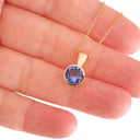 Round Bezel Set Tanzanite Rose Gold Pendant