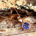 Round Bezel Set Tanzanite Rose Gold Pendant