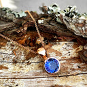 Round Bezel Set Tanzanite Rose Gold Pendant