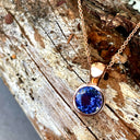 Round Bezel Set Tanzanite Rose Gold Pendant