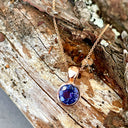 Round Bezel Set Tanzanite Rose Gold Pendant