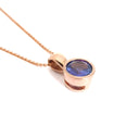 Round Bezel Set Tanzanite Rose Gold Pendant