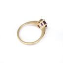 Round Cut Amethyst and Yellow Gold Six Claw Ring