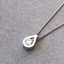 Round Cut Diamond Pear Shaped Pendant 