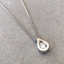 Round Cut Diamond Pear Shaped Pendant 