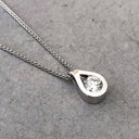 Round Cut Diamond Pear Shaped Pendant 