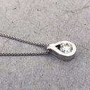 Round Cut Diamond Pear Shaped Pendant 