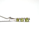  Round Cut Peridot Bar Set Drop Pendant
