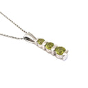  Round Cut Peridot Bar Set Drop Pendant
