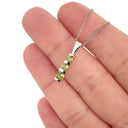  Round Cut Peridot Bar Set Drop Pendant