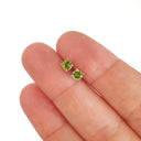 Round Cut Peridot Studs