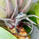 Round Double Halo Diamond and Aquamarine Ring