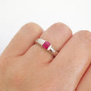 Ruby And Diamond Sprinkled Shoulder Ring
