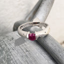 Ruby And Diamond Sprinkled Shoulder Ring