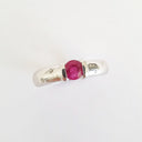 Ruby And Diamond Sprinkled Shoulder Ring