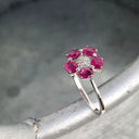 Ruby Flower and Diamond Ring