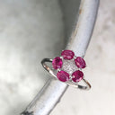 Ruby Flower and Diamond Ring