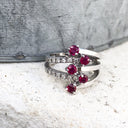 Ruby, Diamond and White Gold Multiband Ring
