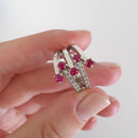 Ruby, Diamond and White Gold Multiband Ring