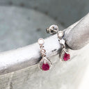 Ruby and Diamond Halo Droplet earrings