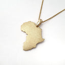 Sandblasted Map of Africa Yellow Gold Pendant