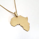 Sandblasted Map of Africa Yellow Gold Pendant