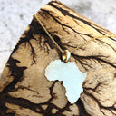 Sandblasted Map of Africa Yellow Gold Pendant