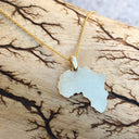 Sandblasted Map of Africa Yellow Gold Pendant