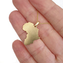 Sandblasted Map of Africa Yellow Gold Pendant