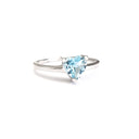 Silver Blue Topaz Heart Shaped Ring