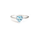 Silver Blue Topaz Heart Shaped Ring