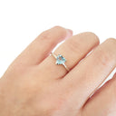 Silver Blue Topaz Heart Shaped Ring