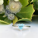 Silver Blue Topaz Heart Shaped Ring