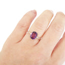 Silver Double Claw Amethyst Cushion Cut Ring