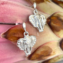 Silver Drop Elephant Relief Earrings