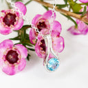 Silver Droplet Blue Topaz Pendant