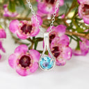Silver Droplet Blue Topaz Pendant