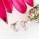 Silver Elephant Relief Earrings