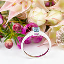 Silver Four Claw Solitaire London Blue Topaz Round Cut Ring