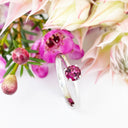 Silver Four Claw Solitaire Rhodolite Round Cut Ring