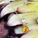 Silver Grooved Bale Citrine Pendant