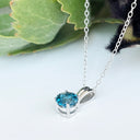 Silver Grooved Bale London Blue Topaz Pendant