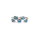 Silver Multiple Oval London Blue Topaz Wave Ring
