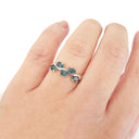 Silver Multiple Oval London Blue Topaz Wave Ring
