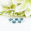 Silver Multiple Oval London Blue Topaz Wave Ring